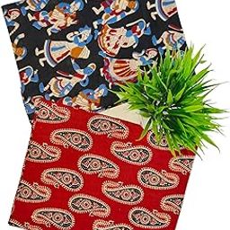 Pure Cotton Unstitched Printed Fabric Material for Women Kurta/Blouse/Palazzos/Piece Material for Women-image-94