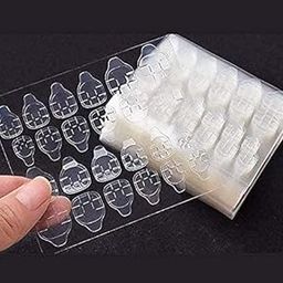 COSLUXE Transparent Double-side Glue Nail Sticker Adhesive Flexible Fake Nail Tips Acrylic Adhesive Tabs Nail Glue 6 Sheets PACK OF 144-42