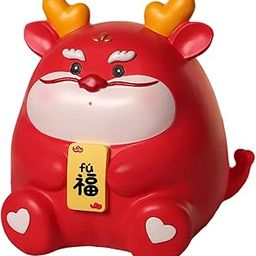 ARTISOUL® Chinese New Year Dragon Figurine Piggy Bank Ornament Resin for Desktop Decor Red | Home Decor | Figurines-image-69