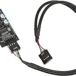 Jazzy Pearls®Motherboard USB 2.0 9Pin Header 1 to 3 Extension Hub Fan Led Connector Cable| Computer Cables & Connectors | USB Cables, Hubs & Adapters|1 9 Pin USB HUB Motherboard-10