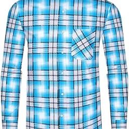 Jelly Fish and White Plaid Twill Premium Cotton Shirt-image-14