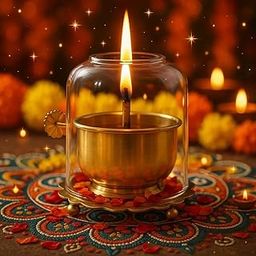 Decorative Glass Dome with Gold Metal Base, Vintage Style Candle Holder with Cover, Home Decor-image-68