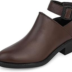 Womens Brown Ankle Strap Boots-image-63