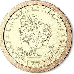 God Ganesha Pre Marked Shape Wooden Cutout for Painting Craft and Art DIY Workers Home Decor (11 INCH)-16