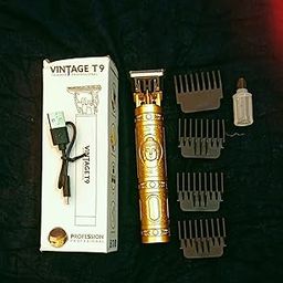 Vintage T9 Professional Hair Trimmer, Gold Edition with 4 Guide Combs, USB Charging-image-17
