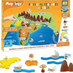 Imagimake Kid's Mapology - Physical Features of India Learn 50+ Geographical Features Like Mountains, Rivers, Plateaus Educational Toy and Learning Aid Puzzles for Age 5 Years+,Multicolor-10