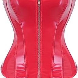 Women’s PU Leather Slimming Corset | Simple Shaping Waist Trainer with Front Zipper-image-44