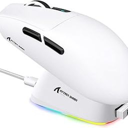 ATTACK SHARK G3PRO Wireless Gaming Mouse with RGB Charging Dock,2.4G/USB-C Wired/BT PAW3311 Optical Sensor 1K Polling Rate Adjustable 25K DPI,500mAh Battery Ultra Lightweight 59g Mice (White)-image-65