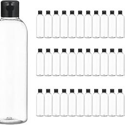Thinqkart Select Pet 200ml Empty Clear Round Bottle with Black Flip Top Cap,Multipurpose Reusable Container for Hair Oils, Shampoo, Conditioner, Lotion, Medicated Oil and Sanitizer (PACK OF 25)-image-33