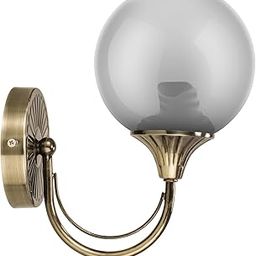 wipro BeuHome Single Wall Light BW04 | Premium Indoor Decorative Light with Smokey Glass & Brush Antique Nickel Design | Surface Mounted Classic Wall Light | E27 (1H, Antique Nickel)-image-19