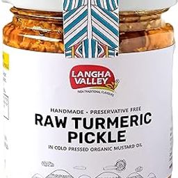 LANGHA VALLEY Homemade Raw Turmeric Pickle (Haldi Ka Achar) - Handmade in Organic Mustard Oil, Preservative-Free, No Added Colors or Flavors, Sun-Dried & Sun-Matured, Glass Jar with Wooden Spoon, 180 Grams-image-8