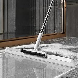 MUSVUZA 2 in 1 Floor Cleaner Mop Magic Broom for Scraping and Sweeping 180° Rotate Bathroom Floor Brush Scraper with Long Handle,Glass,Tile,Windows, Kitchen to Remove Water,Dust Cleaning Tool-image-52