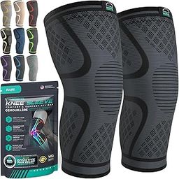 Modvel Compression Knee Brace for Women & Men - 2 Pack Knee Brace for Women Running Knee Pain, Knee Support Compression Sleeve, Workout Sports Knee Braces for Meniscus Tear ACL & Arthritis Pain Relief-20