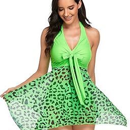 Songman's New Amazon Swimsuit Euro and The United States mesh Skirt Split Ladies Bikini Swimwear Cross-Border 06 Green Flower 06 2XL-image-25