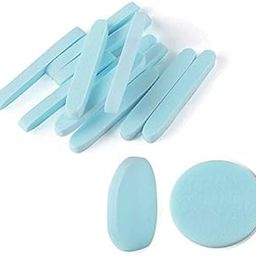 FAMEZA Facial Sponge Compressed,12 Count PVA Professional Makeup Removal Wash Sponges Round Spa Face Pads Exfoliating Cleansing for Women,Blue-41