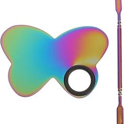 KALLORY Mixing Palette, Stainless Steel Nail Art Palettes Heart Shaped Makeup Palette with Spatula Tool for Salon Home-10