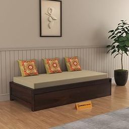 FURNESHO Solid Sheesham Wood Diwan Cum Bed with Storage, 3 Seater Sofa Cum Couch, Divan Cot for Bed for Living Room, with Mattress and Without Pillow-Walnut Finish,3-Person Sofa (Walnut Finish)-image-82