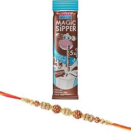 Quick Milk Magic Sipper Straw with Designer Rakhi Gift | Rakhi Gift For Brother | Magic Sipper Straw | 07-picture-13