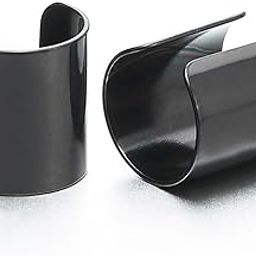 2pcs Black Stainless Steel Ear Cuff Ear Clip Non-Piercing Clip On Earrings for Men Women-image-24