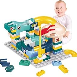 Toyfinity 66PCS Large Particle DIY Marble Car Race Run Track Toy: Self-Assemble Rolling Balls, Educational Toy Building Blocks, and Race Game for Kids-40
