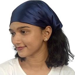 CURLY CHARMY Women Satin Pineapple Protector| Elegant Plain Pineapple Keeper for Curly Hair| A Stylish Solution for Preserving and Enhancing Your Gorgeous Curls 1Pcs (Metallic Blue)-image-25