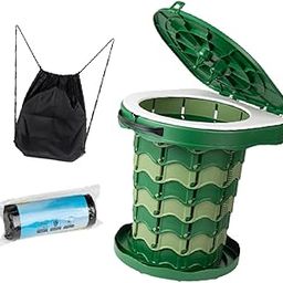 Foldable Toilet Stool Travel Potty Beach Backpacking Portable Camping Toilet Green| Sports Equipment | Outdoor Sports Gear | Exercise Gear-image-56
