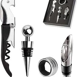 HASTHIP® 4PCS Bottle Openers Wine Bottle Opener Kit for Beer or Wine Premium Wine Opener Gift Set Includes Corkscrew Bottle Stopper Wine Pourer and Wine Ring(Gift Packaging)-image-15