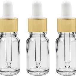 Happy Packaging 10ML Clear Round Empty Glass Bottle | Glass Dropper | Gold Sleeve | Silcon White Teat | Refillable | Leak Proof For Essential Oils | DIY Perfumes| DIY serums (3)-picture-25