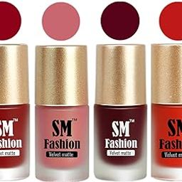 SM FASHION Matte Nail Polish Combo | Velvet Dull Matte Nail Paint Berry Pink -Light Nude-Maroon-Orange Red (Pack of 4: 7ml each)-image-89