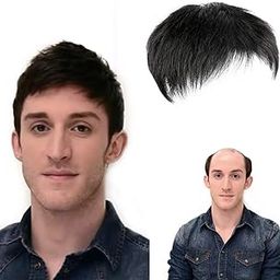 Ritzkart Feel Real Human Hair Topper for Covered Baldness Top Area with Clip on Hairpiece Black Color for Men Daily/Party Use (5x5 U Shape)-image-52