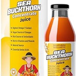 DHAPUBEN WELLNESS Himalayan Sea Buckthorn Pulp Concentrate in glass bottle | Liquid Supplements | Rich in Vitamin C | Omega 3, 6, 7, and 9, and Antioxidants |-image-7
