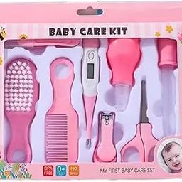 WEZOSHINET 8 in 1 Portable Manicure Grooming Kit for New Born Baby Healthcare Accessories Set to Keep Infants & Toddlers Clean|Perfect Nursery Gift with Nail, Hair, Ear Grooming Tools for Kids (8 Pcs set pink)-15
