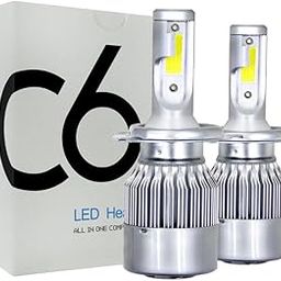 GONAMA H4/9003/HB2 LED Headlight Bulbs Universal C6 LED Car H4 All in One White Light Bulb 3800LM 36W LED Car Headlight Conversion Kit (Pack of 2) for Headlight (C6)-image-4
