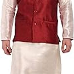 Mens Embellished Ethnic Wear Nehru Jacket Floral Printed Formal Waistcoat Regular Fit-5