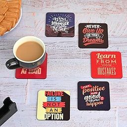 Gkd Coaster Set Of 6 Motivational Wooden Coasters With Proper Coaster Stand Designer Coaster Set Fit For Tea Cups,Coffee Mugs (Square 3.8X3.8 Inch) (Motivational Quotes)-10