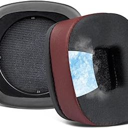 SOULWIT Cooling Gel Replacement Ear Pads Cushions for Marshall Major I/II/III/IV/V ANC Bluetooth Wireless/Wired Headphones, for Major 1/2/3/4/5 Headset, Earpads with Noise Isolation Foam - Burgundy-image-3