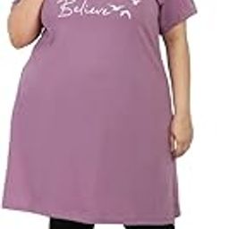 Women's Regular Fit Cotton Round Neck Half Sleeve T-Shirt, Plus Sizes Nightwear, Sleepwear, Gym n Lounge Wear Long Tops-image-29