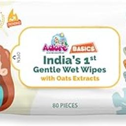Adore Baby Water Wipes - 98% Paani Based Baby Wipes with Oat Extracts & Goodness of Aloe Vera & Vitamin E - 80 Count,Oats Wipes,Pack of 1-image-42