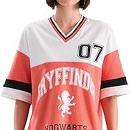 Official Harry Potter: House GryffindorWomen Oversized T-Shirts Oversized T Shirts for Women T-Shirt Girls Cotton Casual Half Sleeves Baggy Loose Fit Drop Shoulder Round Neck Back-image-6
