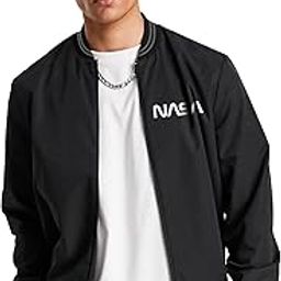 Mens Ziped High Neck Full Sleeve Printed Black and White Cotton Blend Slim Fit Jacket-image-38