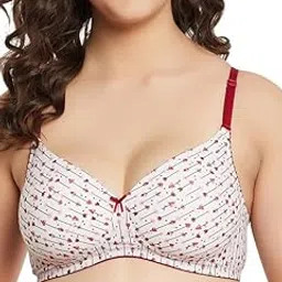 clovia Women Cotton Spandex Graphic Padded Full Cup Wire Free T-Shirt Bra-picture-10