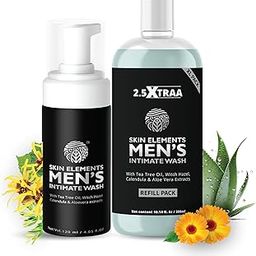 Skin Elements Men's Intimate Wash JUMBO Pack | with Refill | For 180 Days | 420 ml | pH Balanced Hygiene Foaming Wash | Prevents Bad Odor and Irritation| with Tea Tree Oil | Super Saver Pack |-2