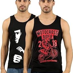 Men's Printed Sleeveless Vest Combo (LEE, Bike, Large) - Pack of 2-image-58