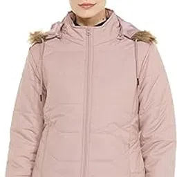qube by fort collins Women's Polyester Regular Fit Bomber Jacket With Detachable Hood - Stylish & Comfortable Winter Wear-picture-6