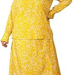 indietoga Women's Plus Size Abstract Printed Satin Skirt and Shirt Co-Ord Set (XL to 7XL)-picture-0