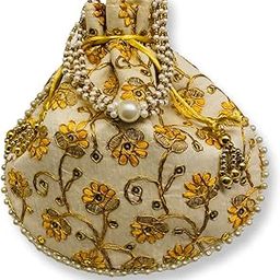 Designer Embroidery Potli bags for women's, Bridal Potli Bags for Return Gift, Potli Pouch for Wedding in 6 colours Pavk of 1-2