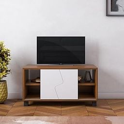 Nilkamal Clive Low Height TV Unit|Engineered Wood|Sliding Doors|Spacious Shelves|Ideal for Living Rooms, Bedrooms, Offices, Entertainment Areas, Lounges, Family Rooms|Walnut/White-image-61