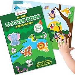 Shumee Jungle Adventure Sticker Book | 180+ Reusable Stickers with 8 Fun Scenes & 2 Seek and Find | Perfect for Kids 2-5 Years-image-37