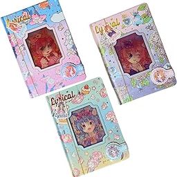 MONKEYTAIL 3 Pcs Lyrical Dream Girl Diary | Magical Dual-Image Journal for Girls | 100 Pages Medium Size 12.8 cm x 18.5 cm, Notebook with Cute Flap Closure for Writing, Birthday Gift for Kids & Teens-68