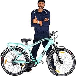GOSPORTY Bronze Versatile Electric Cycle with 7.6AH Inbuilt Li-Ion Battery, Front Suspension, 3-Level Pedal-Assist, 85% Assembled, 18" High Tensile Steel Frame 250W BLDC Motor (Get Exciting Gifts)-image-8